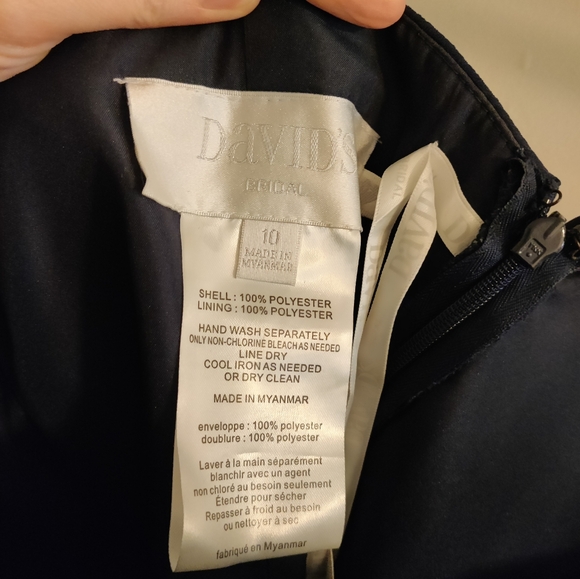 Navy Strapless Bridesmaid Dress - Picture 3 of 3